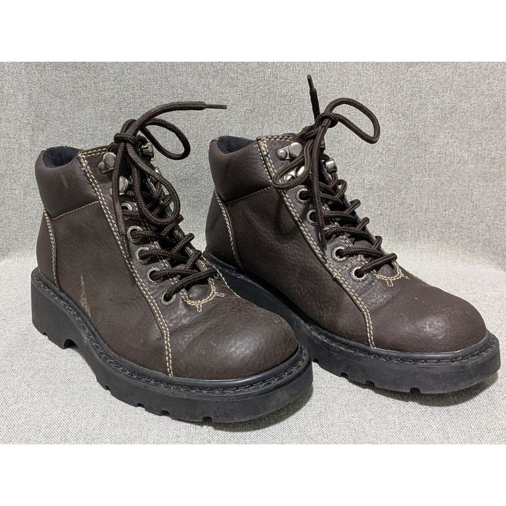 Sonoma Comrade Combat Boots Womens 7.5 Brown Good Chunky Lug Sole Y2K Vintage